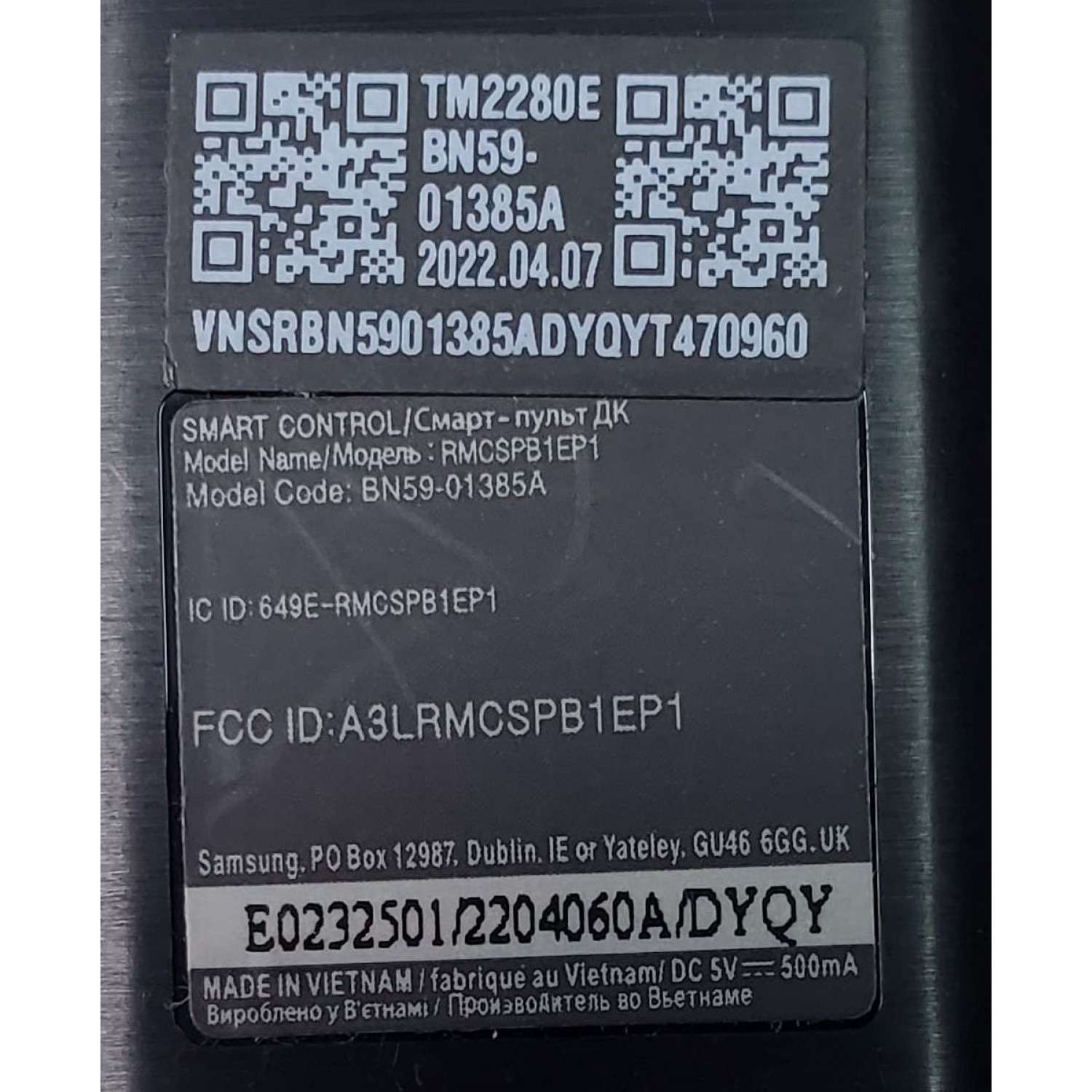 CONTROL PARA SMART TV SAMSUNG (ORIGINAL) CON COMANDO DE VOZ • PANEL SOLAR RECARGABLE • NUM DE PARTE BN59-01385A / TM2280E / VNSRBN5901385ADYQYT / MODELOS LS55BG970NNXGO / QN43Q60BAFXZC / QN43QN90BAFXZC / QN50Q60BAFXZC  / MAS MODELOS EN DESCRIPCION... - Imagen 3